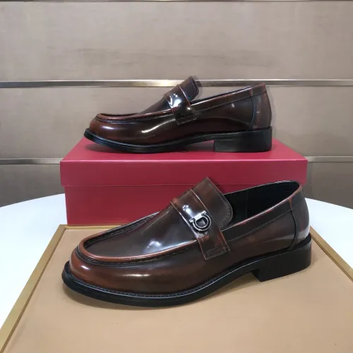 Replica Salvatore Ferragamo Leather Shoes For Men #1391771 $100.00 USD for Wholesale