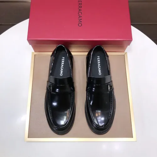 Replica Salvatore Ferragamo Leather Shoes For Men #1391772 $100.00 USD for Wholesale