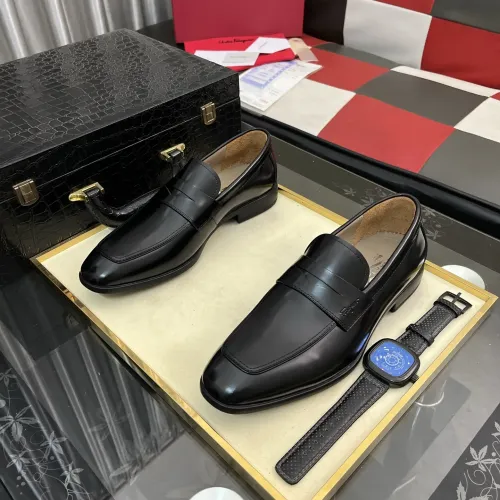 Replica Salvatore Ferragamo Leather Shoes For Men #1392084 $108.00 USD for Wholesale