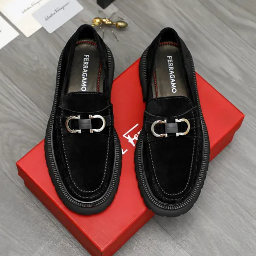 Replica Salvatore Ferragamo Leather Shoes For Men #1392100 $112.00 USD for Wholesale