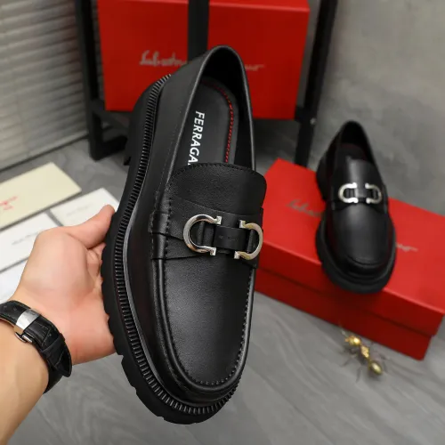 Replica Salvatore Ferragamo Leather Shoes For Men #1392105 $112.00 USD for Wholesale