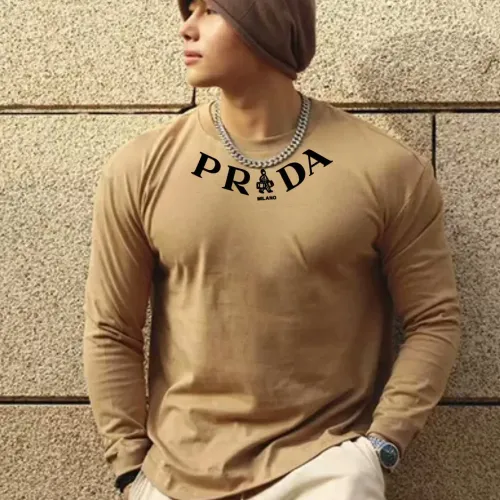 Replica Prada T-Shirts Long Sleeved For Men #1393462 $80.00 USD for Wholesale