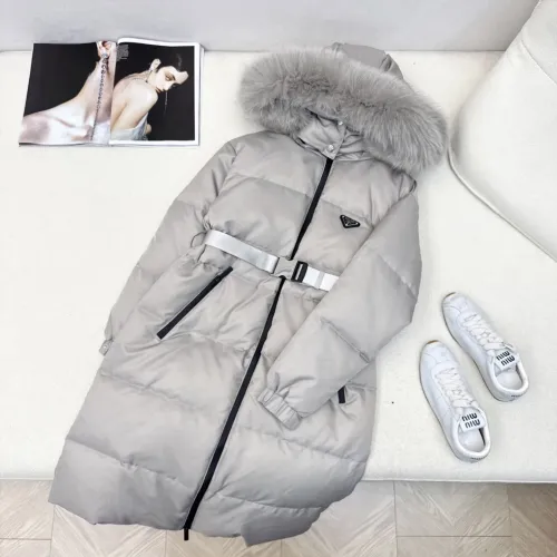 Replica Prada Down Feather Coat Long Sleeved For Women #1398838 $247.93 USD for Wholesale