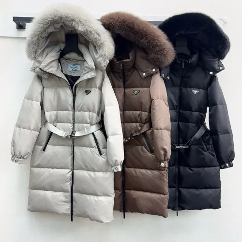 Replica Prada Down Feather Coat Long Sleeved For Women #1398840 $247.93 USD for Wholesale