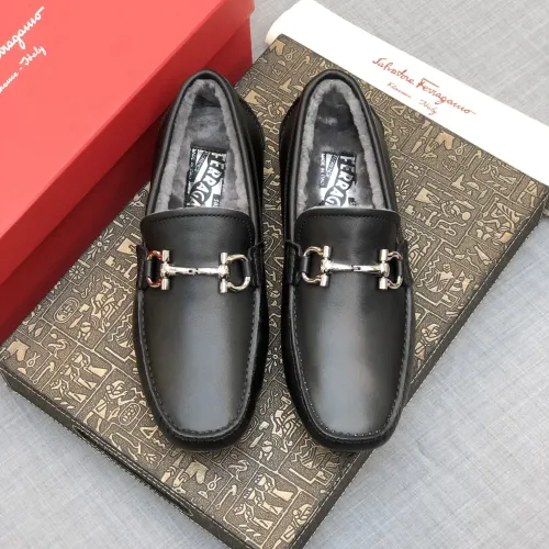 Replica Salvatore Ferragamo Leather Shoes For Men #1399439 $98.00 USD for Wholesale