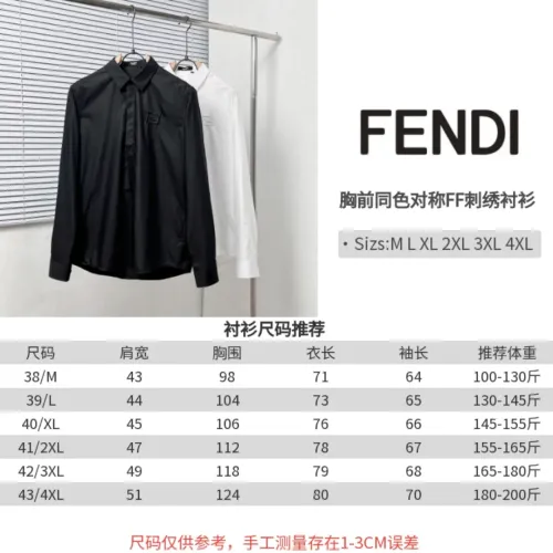 Replica Fendi Shirts Long Sleeved For Men #1399682 $64.00 USD for Wholesale
