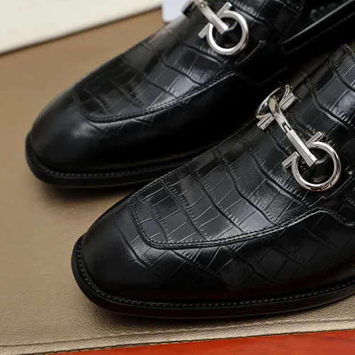 Replica Salvatore Ferragamo Leather Shoes For Men #1399779 $88.00 USD for Wholesale