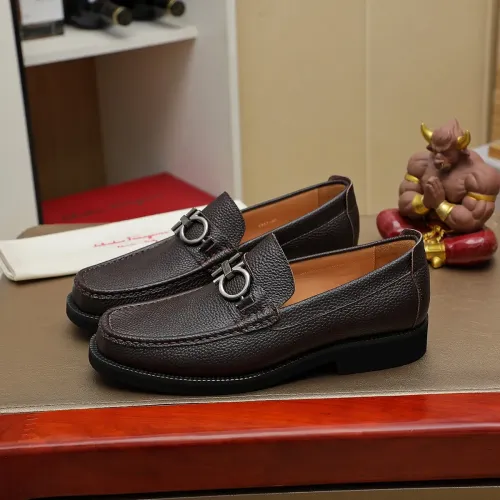 Replica Salvatore Ferragamo Leather Shoes For Men #1399785 $98.00 USD for Wholesale