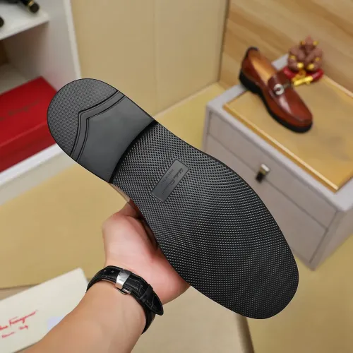 Replica Salvatore Ferragamo Leather Shoes For Men #1399786 $98.00 USD for Wholesale