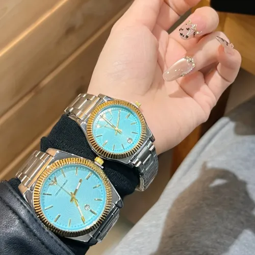 Replica Armani Watches In Gold For Unisex #1399946 $27.00 USD for Wholesale