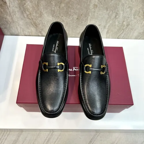 Replica Salvatore Ferragamo Leather Shoes For Men #1399990 $105.00 USD for Wholesale