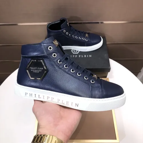 Replica Philipp Plein PP High Tops Shoes For Men #1400012 $88.00 USD for Wholesale