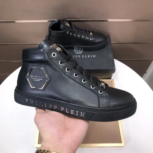 Replica Philipp Plein PP High Tops Shoes For Men #1400013 $88.00 USD for Wholesale