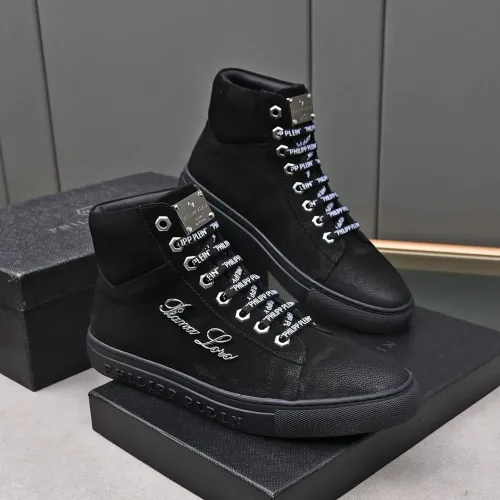 Replica Philipp Plein PP High Tops Shoes For Men #1400016 $88.00 USD for Wholesale