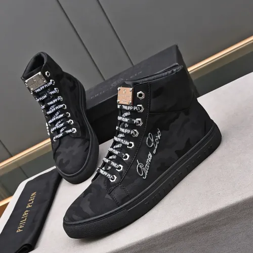 Cheap Philipp Plein PP High Tops Shoes For Men #1400018, $$88.00 USD On Philipp Plein PP High Tops Shoes