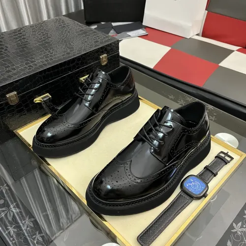 Replica Prada Leather Shoes For Men #1400056 $115.00 USD for Wholesale