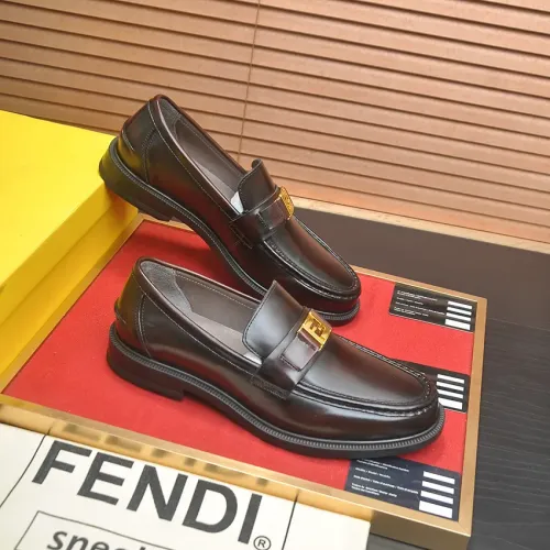 Replica Fendi Leather Shoes For Men #1400058 $98.00 USD for Wholesale