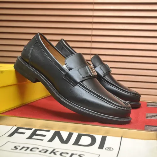 Replica Fendi Leather Shoes For Men #1400059 $98.00 USD for Wholesale