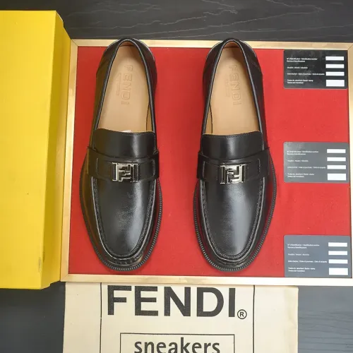 Replica Fendi Leather Shoes For Men #1400059 $98.00 USD for Wholesale