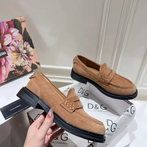 Replica Dolce & Gabbana D&G Leather Shoes For Women #1400757 $122.00 USD for Wholesale