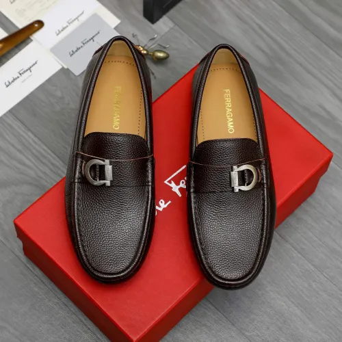 Replica Salvatore Ferragamo Leather Shoes For Men #1407790 $82.00 USD for Wholesale