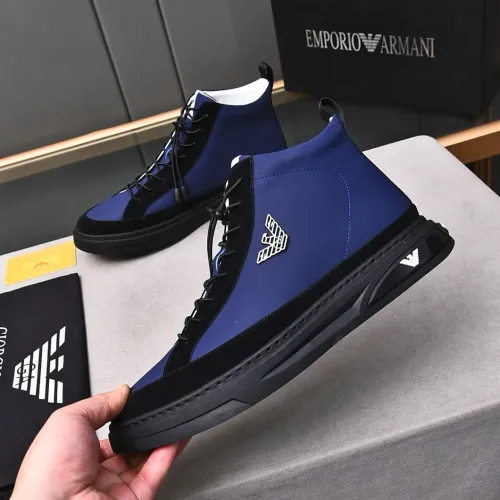 Replica Armani High Tops Shoes For Men #1408399 $82.00 USD for Wholesale