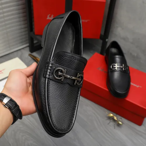 Replica Salvatore Ferragamo Leather Shoes For Men #1408684 $85.00 USD for Wholesale