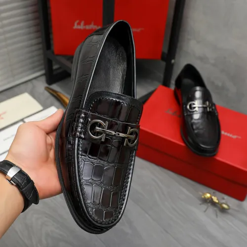 Replica Salvatore Ferragamo Leather Shoes For Men #1408686 $85.00 USD for Wholesale