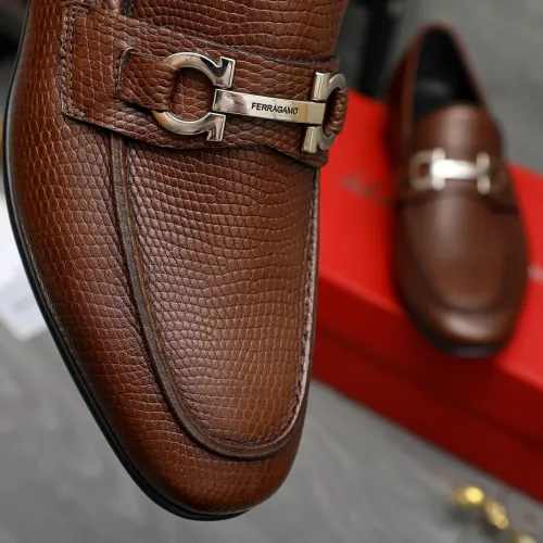 Replica Salvatore Ferragamo Leather Shoes For Men #1408687 $85.00 USD for Wholesale