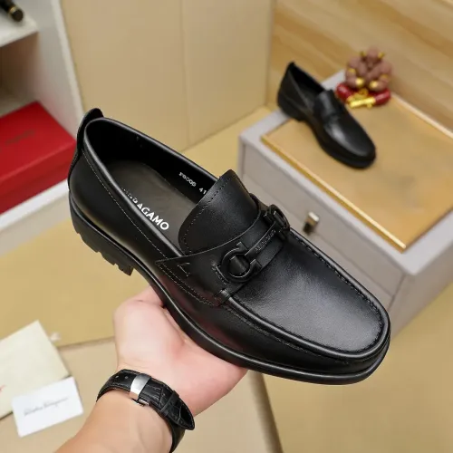 Replica Salvatore Ferragamo Leather Shoes For Men #1408693 $85.00 USD for Wholesale