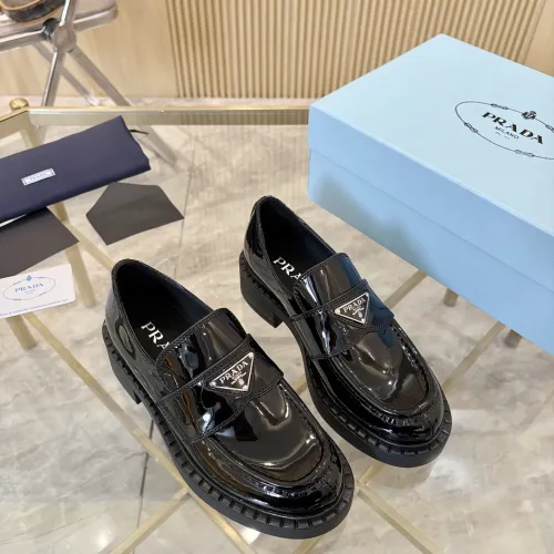 Replica Prada Leather Shoes For Women #1408705 $100.00 USD for Wholesale