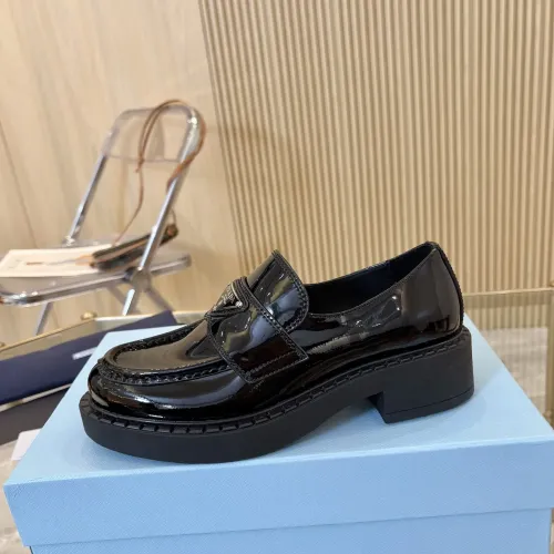 Replica Prada Leather Shoes For Women #1408705 $100.00 USD for Wholesale