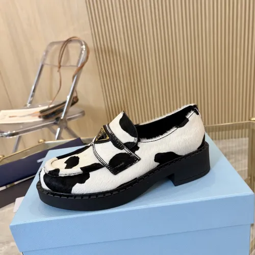 Replica Prada Leather Shoes For Women #1408715 $100.00 USD for Wholesale