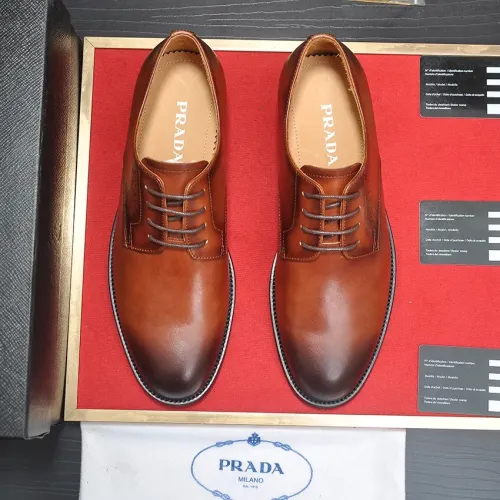 Replica Prada Leather Shoes For Men #1408716 $98.00 USD for Wholesale