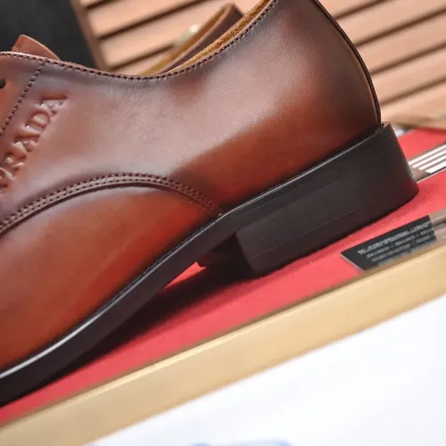 Replica Prada Leather Shoes For Men #1408716 $98.00 USD for Wholesale