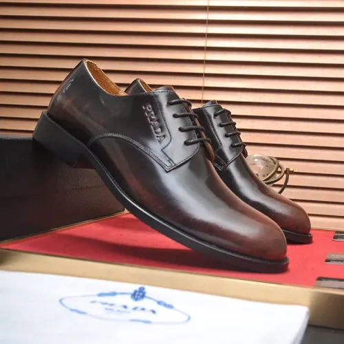 Replica Prada Leather Shoes For Men #1408717 $98.00 USD for Wholesale