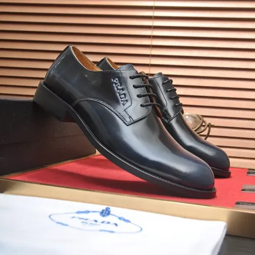 Replica Prada Leather Shoes For Men #1408718 $98.00 USD for Wholesale