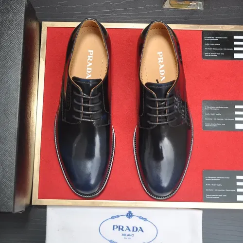 Replica Prada Leather Shoes For Men #1408718 $98.00 USD for Wholesale