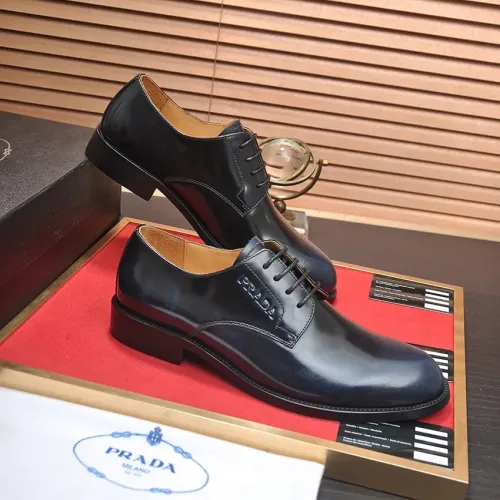 Replica Prada Leather Shoes For Men #1408718 $98.00 USD for Wholesale