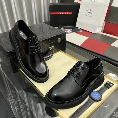 Replica Prada Leather Shoes For Men #1408755 $115.00 USD for Wholesale