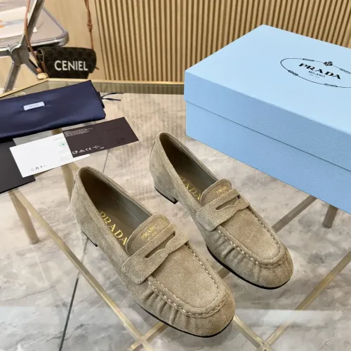 Replica Prada Leather Shoes For Women #1409383 $102.00 USD for Wholesale