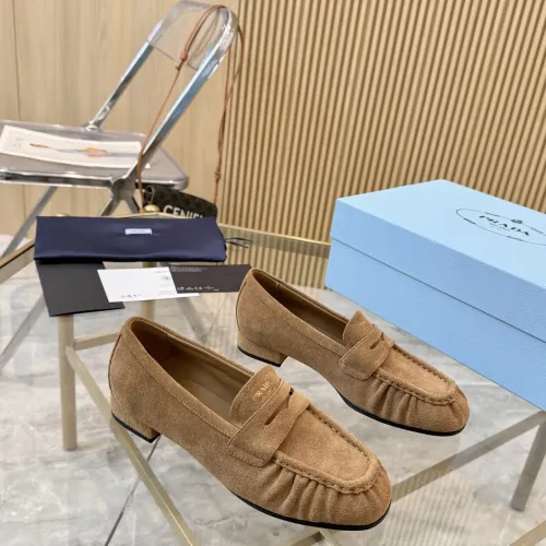 Replica Prada Leather Shoes For Women #1409384 $102.00 USD for Wholesale