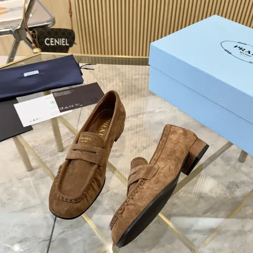 Replica Prada Leather Shoes For Women #1409385 $102.00 USD for Wholesale