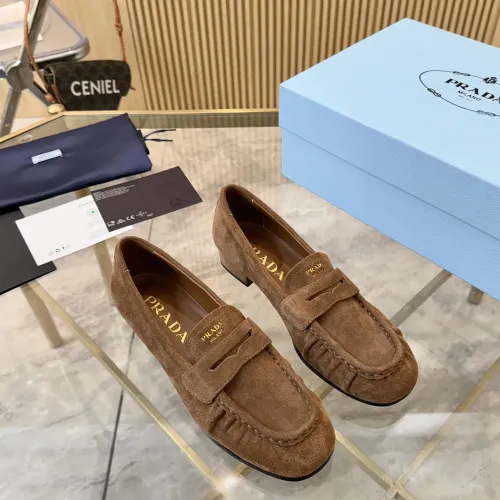 Replica Prada Leather Shoes For Women #1409385 $102.00 USD for Wholesale