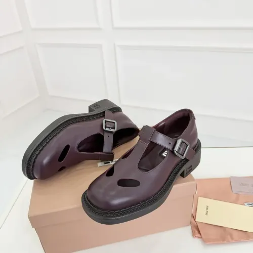 Cheap MIU MIU Leather Shoes For Women #1409418, $$102.00 USD On MIU MIU Leather Shoes