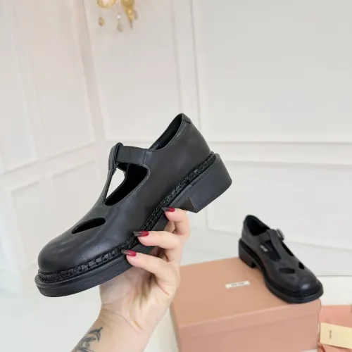 Replica MIU MIU Leather Shoes For Women #1409419 $102.00 USD for Wholesale