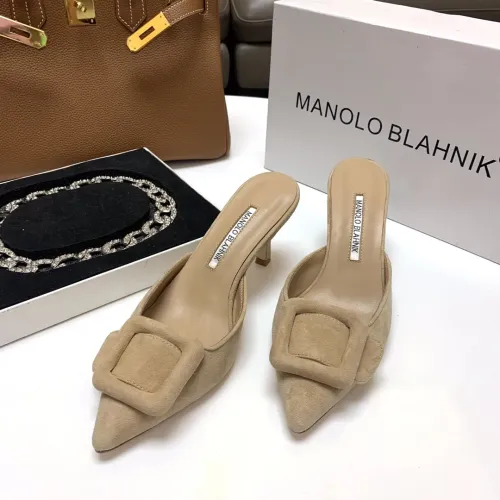 Replica Manolo Blahnik Slippers For Women #1409573 $96.00 USD for Wholesale