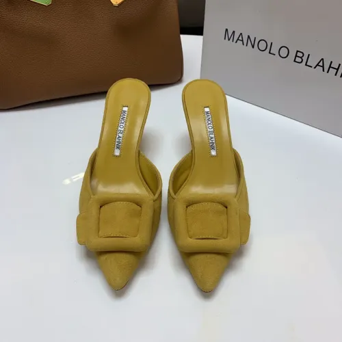 Replica Manolo Blahnik Slippers For Women #1409574 $96.00 USD for Wholesale