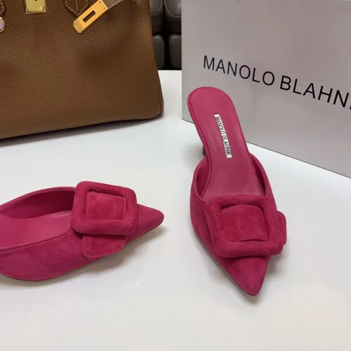 Replica Manolo Blahnik Slippers For Women #1409577 $96.00 USD for Wholesale
