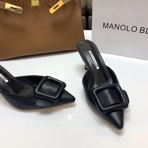 Replica Manolo Blahnik Slippers For Women #1409578 $96.00 USD for Wholesale